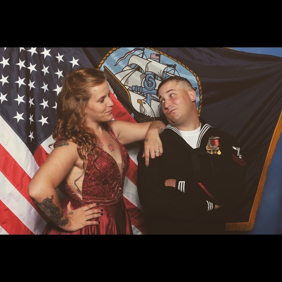 Wine Red Ballgown 💕 - Picture 6 of 6